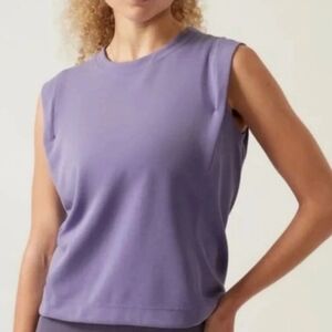 Athleta Seasoft Tank Sweatshirt Crewneck Top Dusk Violet Lavender Purple- Size S